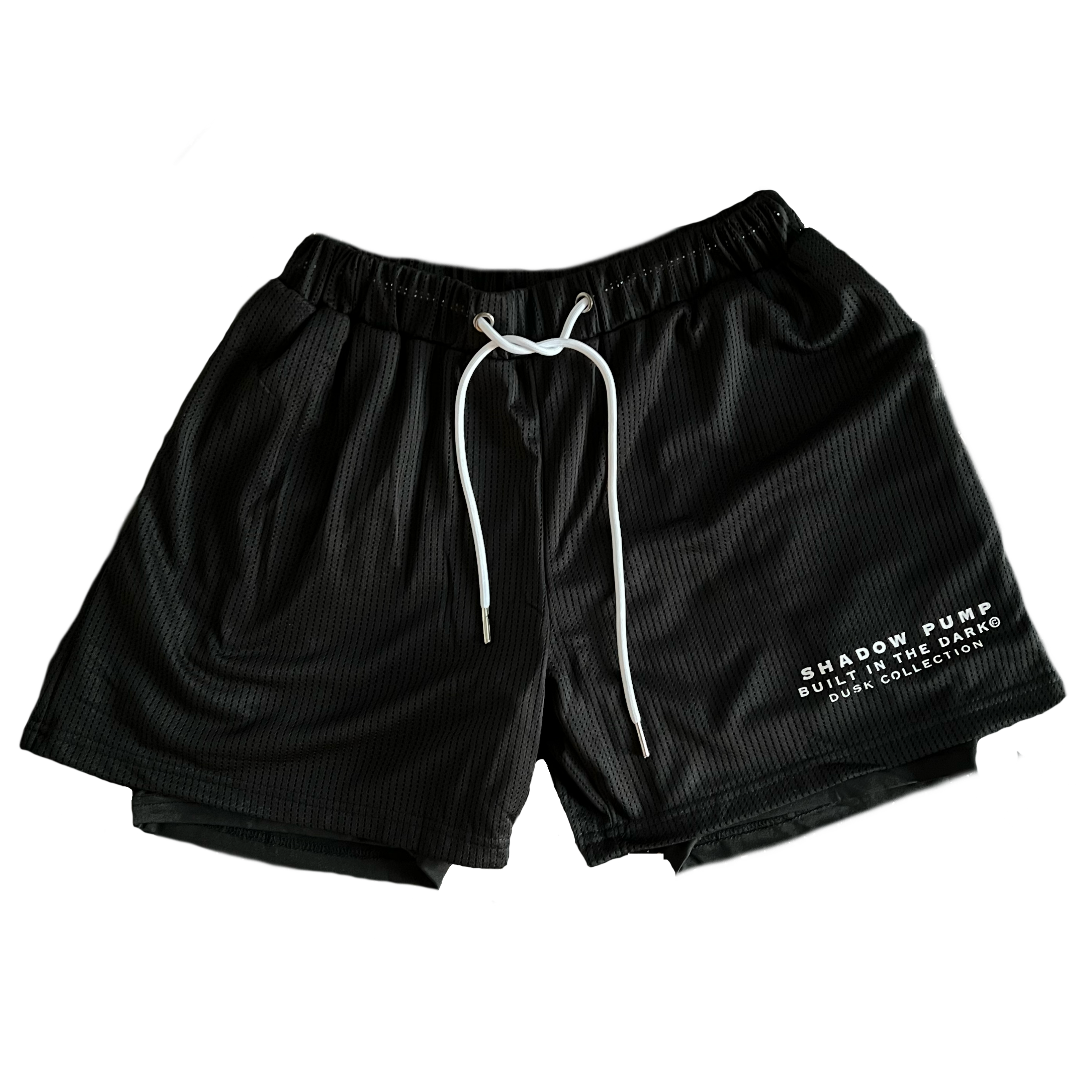 Black Mesh Lifting Shorts (MID THIGH CUT) – Shadow Pump
