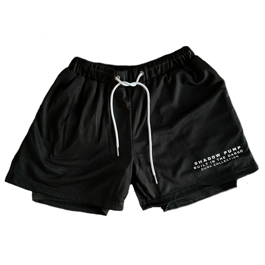 Shadow Pump Black Mesh Lifting Shorts (MID THIGH CUT)