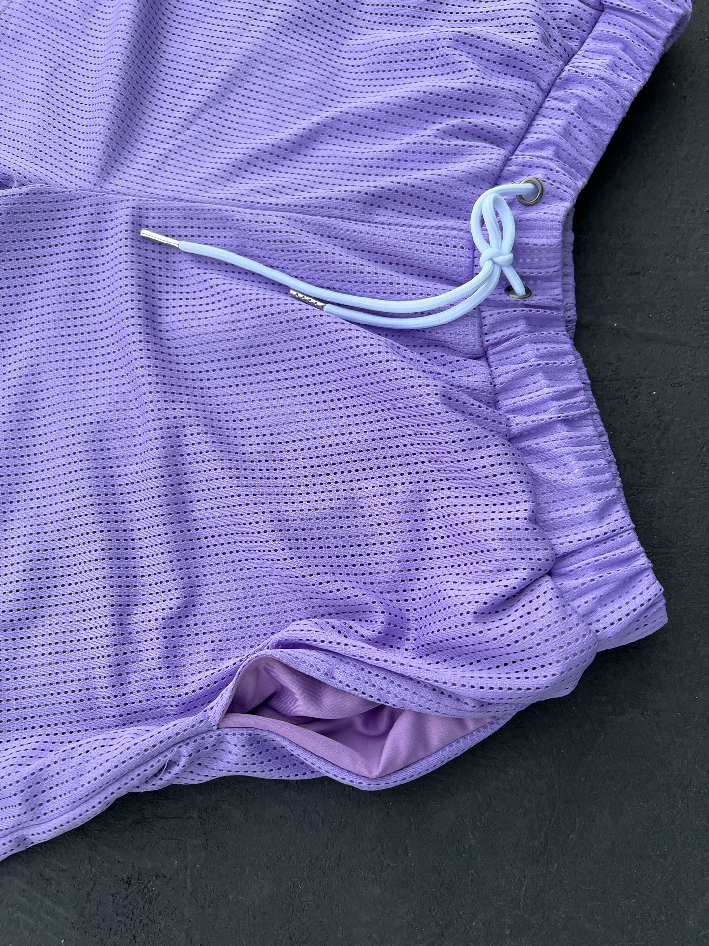 Purple Lav Mesh Lifting Shorts (MID THIGH CUT)