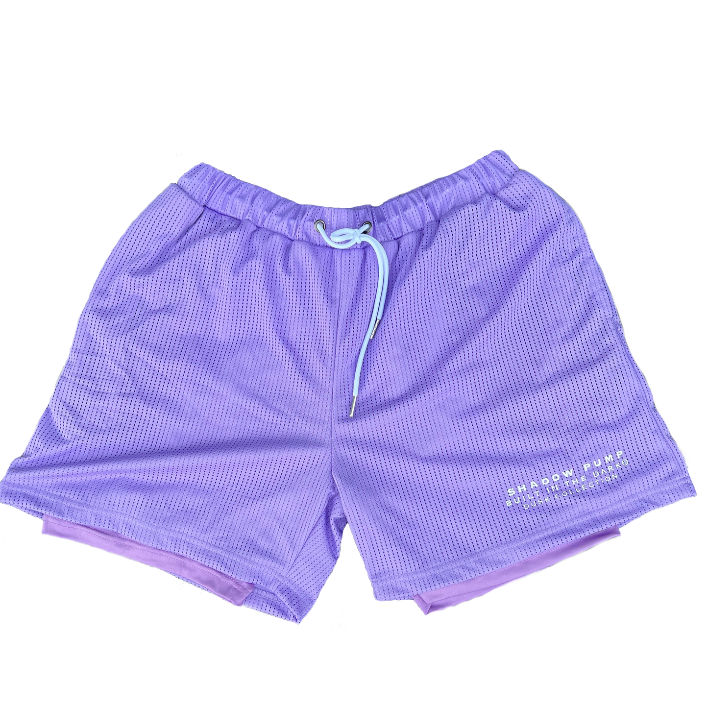 Purple Lav Mesh Lifting Shorts (MID THIGH CUT)